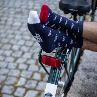 Chaussettes dépareillées motif vélo - Roue avant ou roue arrière
