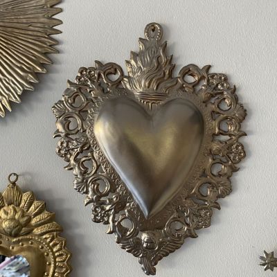 Ex voir coeur Maria grand argenté 