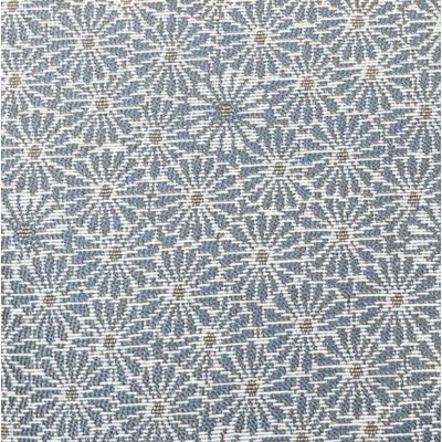 Tissu Margarita polyester & coton, écru et gris bleu