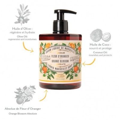 Savon liquide de Marseille - Fleur d'Oranger - Panier des Sens en Provence 