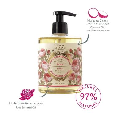 Savon liquide de Marseille Rose - Panier des Sens en Provence 