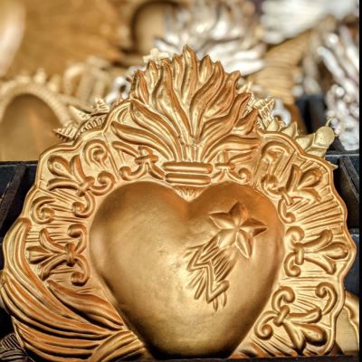 Ex-Voto Coeur Etoile Filante or  Boncoeurs 
