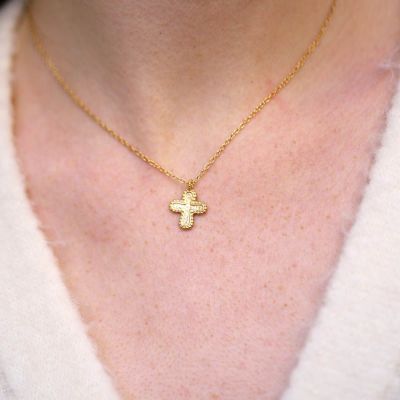 Collier croix en acier inoxydable