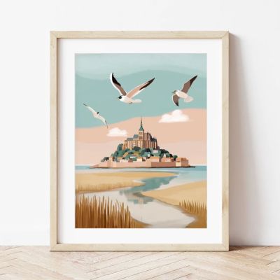 Le kit complet contient tout le matériel nécessaire pour peindre l’illustration 