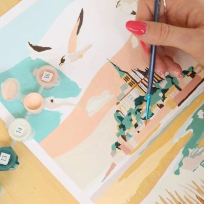 18 petits pots de Peinture écologique et sans danger, de couleurs différentes