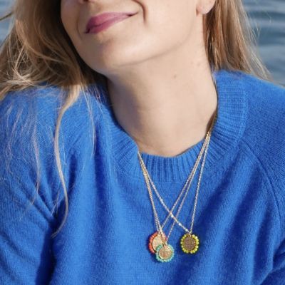 Collier médaille Palas Santa Rita porte-bonheur