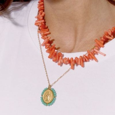 Collier en acier inoxydable avec chaine de rallonge