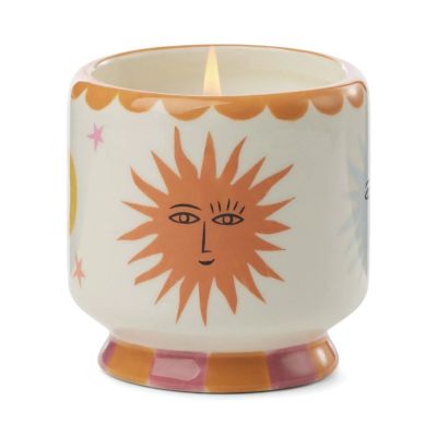 Bougie Parfumée Adopo Céramique "Sun" peinte à la main - Fleur d'oranger