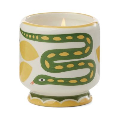 Bougie Parfumée Adopo Céramique "Serpent" peinte à la main - Citronnelle sauvage