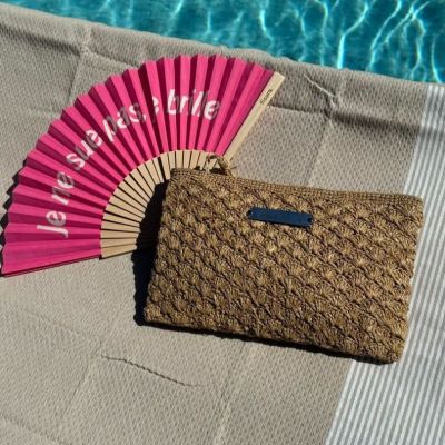 Pochette raphia - soleil