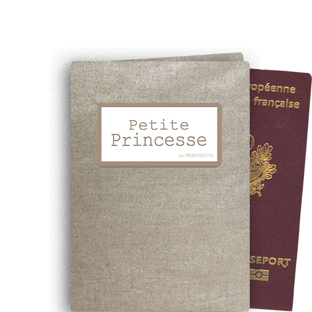 Etui passeport Lin brillant Petite Princesse : produits à personnaliser -  Pimponette