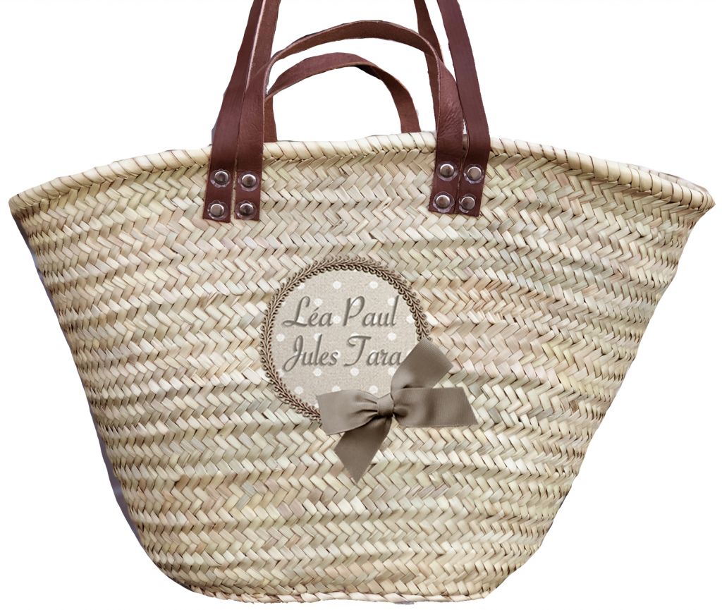Panier en paille personnalisé hot sale