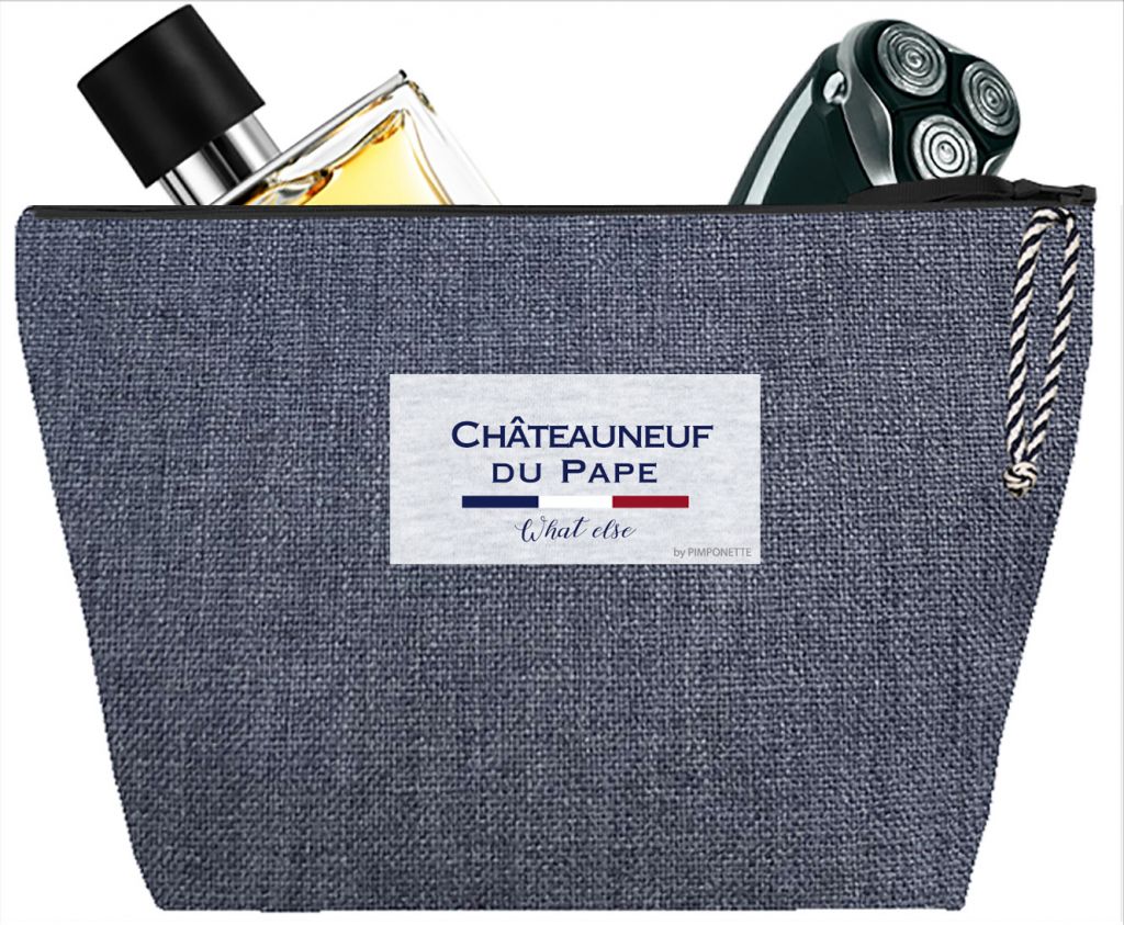 Trousse de toilette noire personnalisée au prénom - CADEAUX HOMMES,  PAPAS/Linge & Trousses personnalisés 